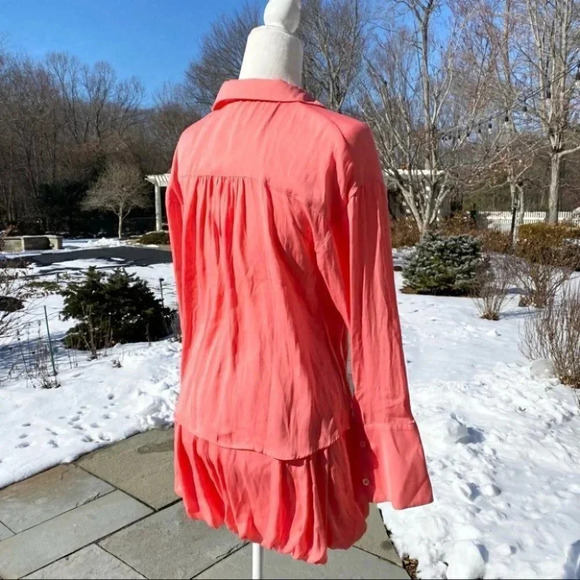 Free People Celia Set Long Sleeve Bubble Shorts in Coral Pink XS - Picture 8 of 11